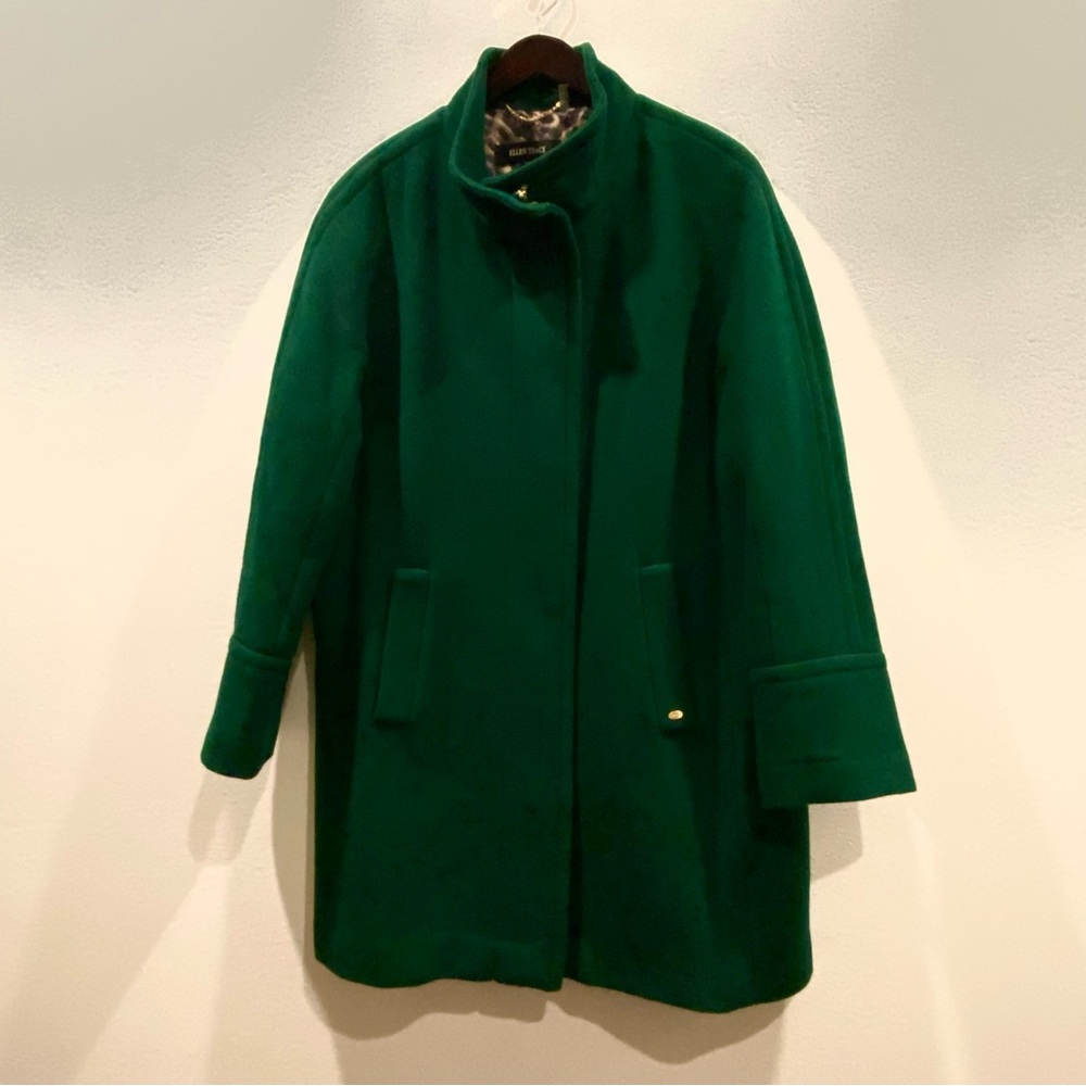 Ellen Tracy Mock Neck Wool Blend Car Coat - Size 14W
